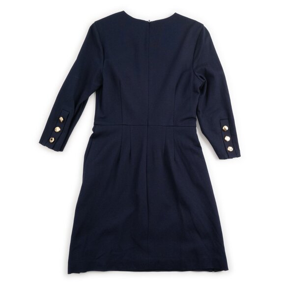 TRINA TURK Flush 3/4 Sleeve Ponte Dress with Gold Button size 4 - Picture 4 of 11